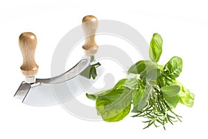 Mincing knife with spices