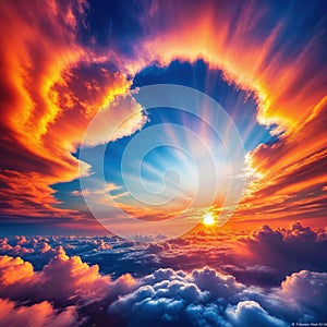 mind altering hallucinogenic sunrise seen in multidimensional dreamlike and