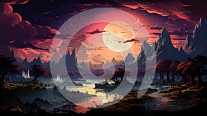 Mind-bending cosmos: Optical illusion art. Ceated with Generative AI photo