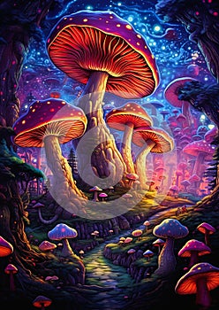 Mind Bending Mushrooms: An Exquisite Creature with Vivid Lights