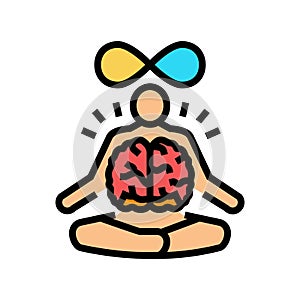 mind body connection neuroscience neurology color icon vector illustration