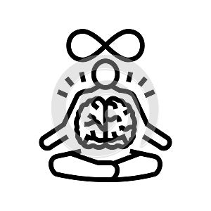 mind body connection neuroscience neurology line icon vector illustration