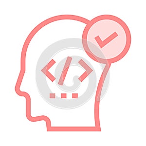 Mind coding color line icon
