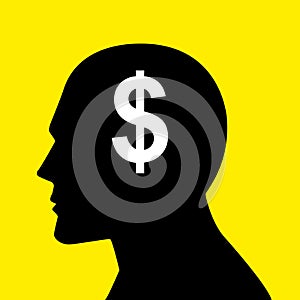 Mind concept graphic for money-oriented