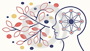 Mind Connection: Brain Network Illustration, vector design Generative AI