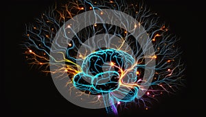 Mind Connections: A Closer Look at Brain Neuronal Pathways Communication background photo
