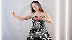 mind control digital hypnosis girl in glitch dress