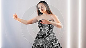 Mind control digital hypnosis woman glitch dress