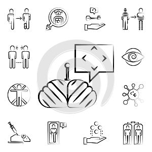 Mind control icon. Mad science icons universal set for web and mobile