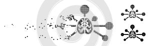 Mind Control Links Fractured Pixel Halftone Icon