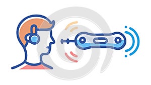 Mind Control Technology or Brainwave Communication Icon, vector design Generative AI
