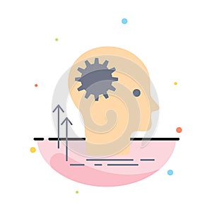 Mind, Creative, thinking, idea, brainstorming Flat Color Icon Vector