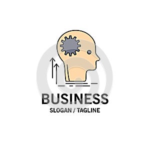 Mind, Creative, thinking, idea, brainstorming Flat Color Icon Vector
