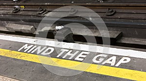 Mind the gap, warning in the London underground