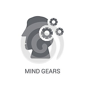 Mind gears icon. Trendy Mind gears logo concept on white background from Productivity collection