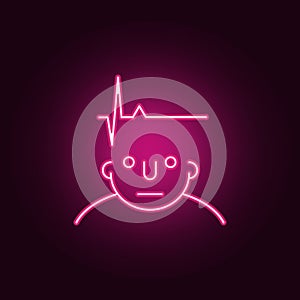 mind on head icon. Elements of What is in your mind in neon style icons. Simple icon for websites, web design, mobile app, info