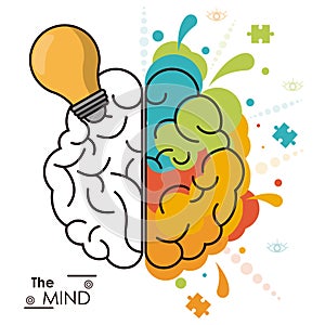 The mind human brain bulb idea analytic creativity