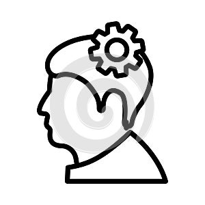 Mind thin line vector icon