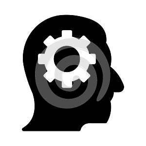 Mind glyph flat vector icon