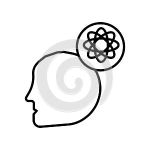 Mind icon vector isolated on white background, Mind sign , sign and symbols in thin linear outline style