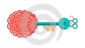 Mind Key to Knowledge: Unlock Your Potential, vector design Generative AI