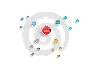 Mind map illustration vector background template