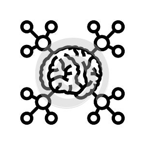 mind mapping chart line icon vector illustration