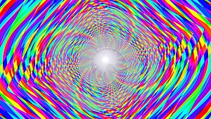 Mind Melting Rainbow Psychedelic Acid Trip Optical Illusion Tunnel - Abstract Background Texture
