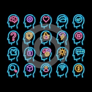 Mind neon glow icon illustration