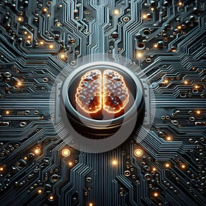 Mind Power, Circuit Board Background, Brain is a Natural CPU