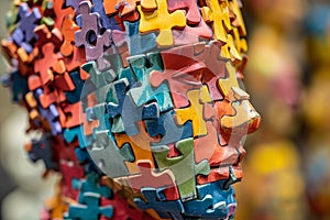 Mind puzzle head. Generate AI