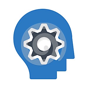 Mind setting glyph color flat vector icon