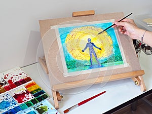 Mind spiritual watercolor painting art class workshop color background creative artist education lifestyle leisure hobby drawing