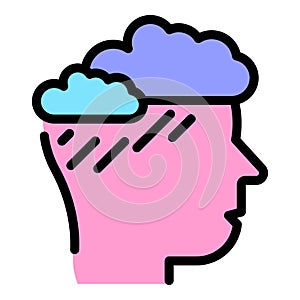 Mind storm icon vector flat