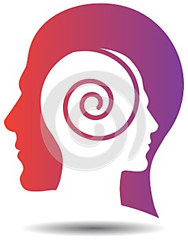 Mind swirl with head logo