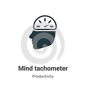 Mind tachometer vector icon on white background. Flat vector mind tachometer icon symbol sign from modern productivity collection