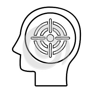 Mind Target Icon In Outline Stylet Style