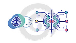 Mind Tech Fusion Vector Illustration, vector design Generative AI