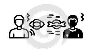 Mind-to-Mind Communication Thought Exchange, vector design Generative AI