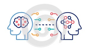 Mind-to-Mind Connection, Empathy and Communication, vector design Generative AI