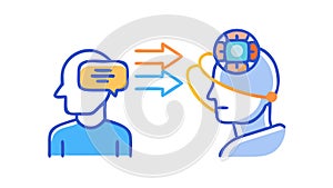 Mind-to-Mind Interface, Telepathic Communication Icon, vector design Generative AI