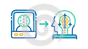 Mind Transfer Brain-Computer Interface Technology, vector design Generative AI