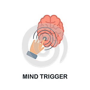 Mind Trigger flat icon. Colored sign from personality collection. Creative Mind Trigger icon illustration for web design