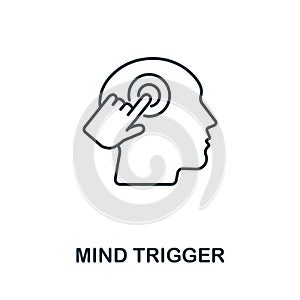 Mind Trigger icon from personality collection. Simple line Mind Trigger icon for templates, web design and infographics