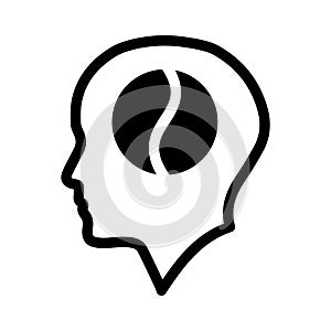 Mind glyph flat vector icon