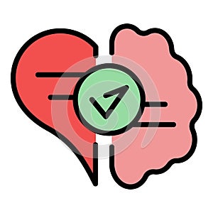 Mind vs heart icon vector flat