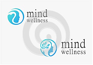 mind wellness therapy logo template