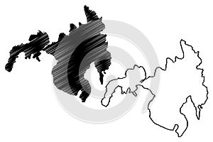 Mindanao island Southeast Asia, Republic of the Philippines map vector illustration, scribble sketch Mindanao map