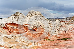Mindblowing shapes and colors of moonlike sandstone formations in White Pocket, Arizona, USA