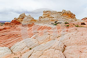 Mindblowing shapes and colors of moonlike sandstone formations in White Pocket, Arizona, USA